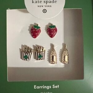 Mixed Novelty Stud Earrings 3pk - kate spade new york x Target Red/Green/Gold